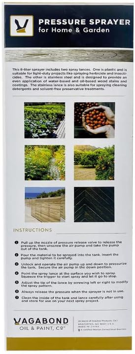 Vagabond Oil & Paint, Co - Premium 8 Liter Low-Pressure Pump-Sprayer