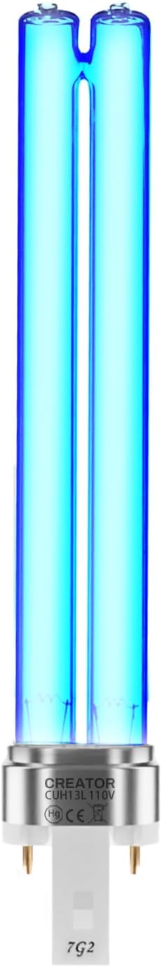 2 Pack 13 Watts UV UVC G23 Base Germicidal Ultraviolet Light Bulb Compatible w/Jebao Pond Sunsun Grech, UV Light for Pond