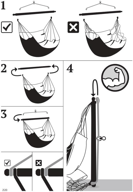 LA SIESTA® - Medium Basic Domingo Hammock Swing Chair - Weather & Tear Resistant Hanging Hammock Chair - Indoor Outdoor Hammock Chair Swing - Patio Porch Bedroom Hanging Chair - Max 250 Lbs, Sea Salt