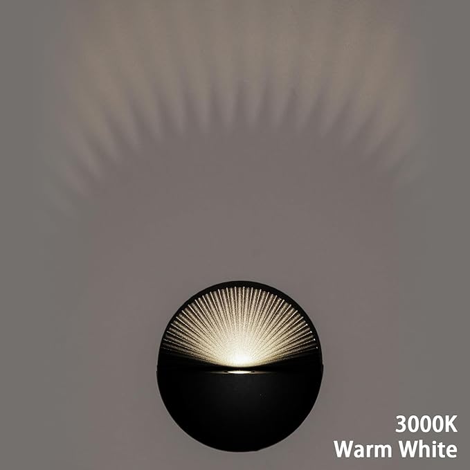 6W Wall Lamp,Exterior Waterproof Wall Sconces Light Fixture,110V Wall Mount Light 3000K Warm White Porch Lights for Garage,House,Garden,Patio 4Pack (Black)