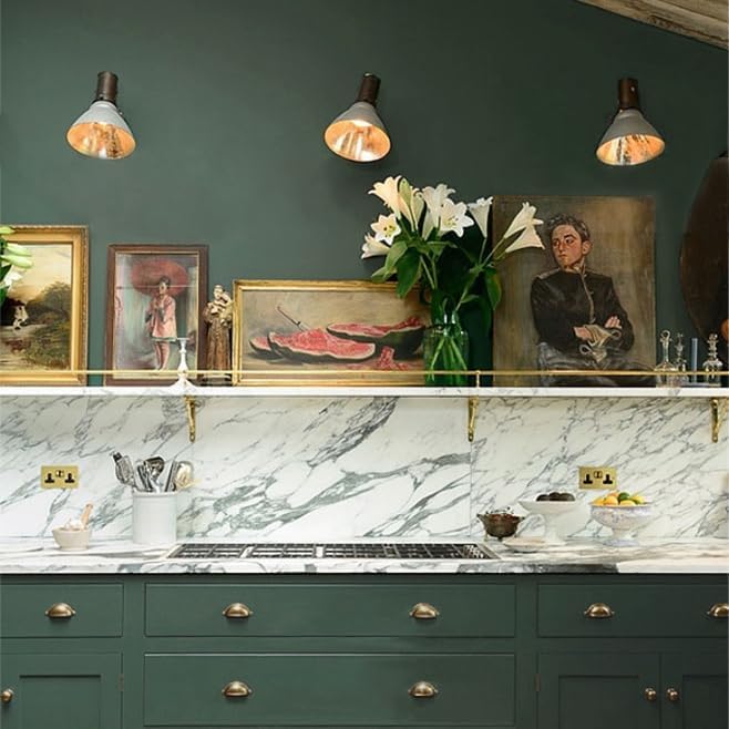 Dimoon 78.7''x17.7'' Green Peel and Stick Wallpaper Contact Paper Modern Self Adhesive Wall Paper Removable Renter Friendly Textured Solid Color Shelf Cabinet Vinyl Roll (78.7''x17.7'',Dark Green)