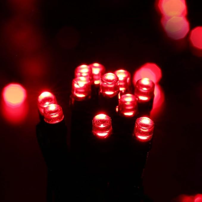 Joomer Red Solar Christmas Lights, 2 Pack Total 144 FT 400 LED 8 Modes Waterproof Solar Christmas Lights Outdoor for Christmas Decorations