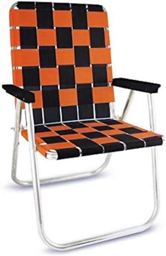 Lawn Chair USA Folding Aluminum Outdoor Patio Lawn Chair | Heavy-Duty Webbed Chairs for Camping, Sports, Beach, Yard & Tailgating | Lightweight Portable | Classic - Halloween Theme