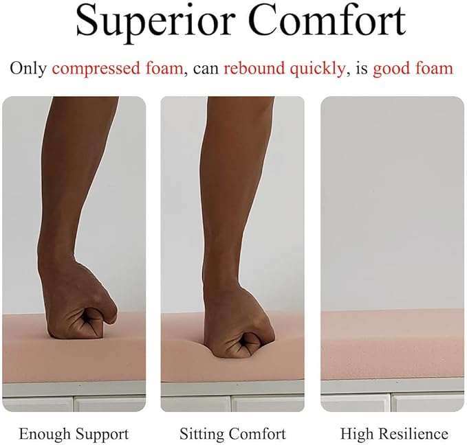 15 x 15 Inch Round Cushions for Outdoor Furniture Non-Slip Waterproof Patio Bistro Chair Cushion with Ties Bar Stool Seat Cushion for Kitchen Chairs Set of 2, Navy Blue