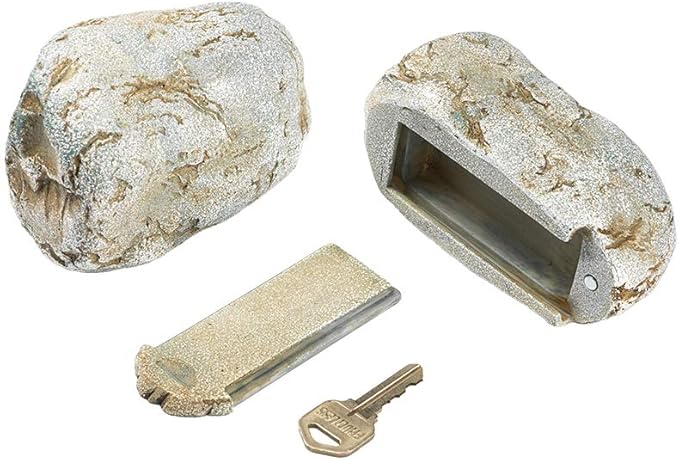 Hide-A-Key Fake Rock Security Safe Storage,Looks and Feels Like a Real Rock Spare Key,Safely Hiking Your Spare Key Outdoor,Yard or Garden Diversion Safes,Outdoor Statue.