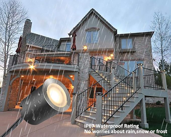 SMY Lighting Recessed LED Deck Light Kits with Black Protecting Shell φ32mm, In Ground Outdoor Landscape Lighting IP67 Waterproof,12V Low Voltage for Garden,Yard Stair,Patio,Floor,Kitchen Decoration