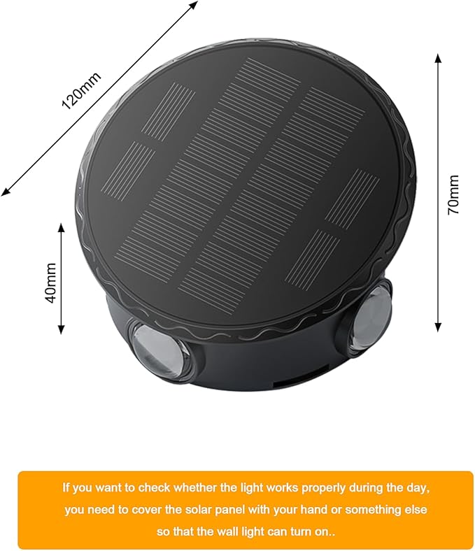 Outdoor Wall Lights - 4 LED Solar Lights for Outside - IP65 Waterproof-RGB Multicolor - Auto On/Off - 1200mAh Battery, Use on The Fence, Patio, Yard, Garden, Porch&More 2 Pack (White Color)