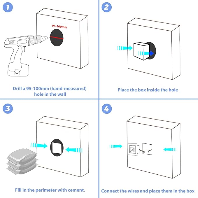 4pcs/3W Wall Recessed Stair Lights LED,Warm White,Indoor Step Light,Square Recessed Wall Light,Grey Cover Staircase Light IP20 for Indoor Stairs, Home, Kitchen, Attic, Aisle