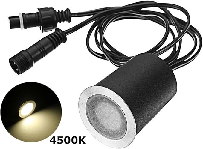 SMY Lighting Recessed LED Deck Light Kits with Black Protecting Shell φ32mm, In Ground Outdoor Landscape Lighting IP67 Waterproof,12V Low Voltage for Garden,Yard Stair,Patio,Floor,Kitchen Decoration
