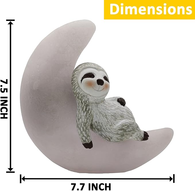 Garden Sloth Statues Outdoor Decor, Solar Powered Resin Lawn Ornaments with 8 LEDs Warm White, Outdoor Decoration for Patio Yard Lawn Porch Housewarming Garden Gift