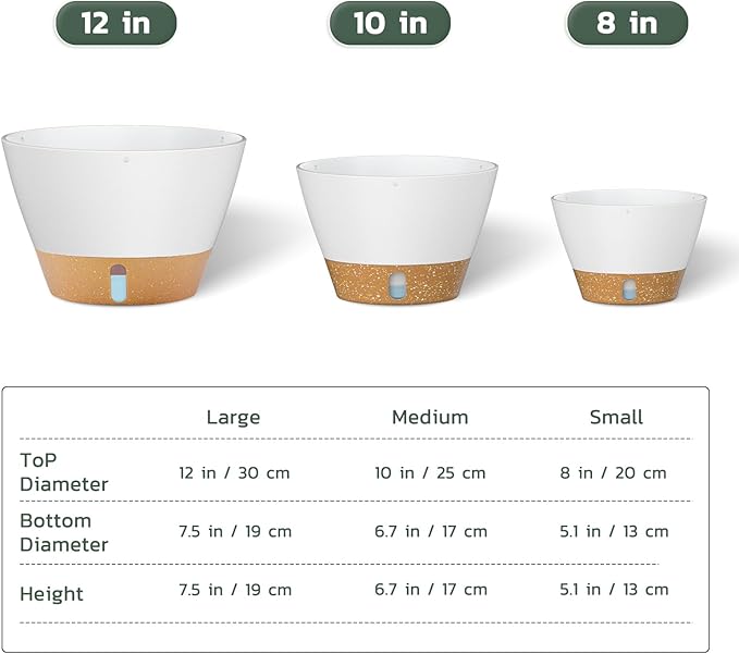 ZMTECH Hanging Planters for Indoor Plants Set of 2 Self Watering Hanging Pots Hanging Baskets Hanging Flower Pots for Outdoor Hanging Plants(10 Inch, White)