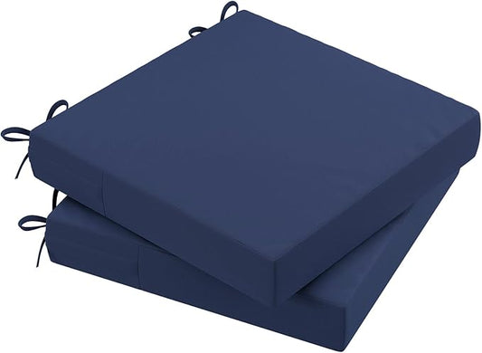 AAAAAcessories Outdoor Seat Cushions for Chairs, Waterproof, Fade-Resistant Patio Furniture Replacement Cushions, 18" x 18" x 2", Set of 2, Navy Blue