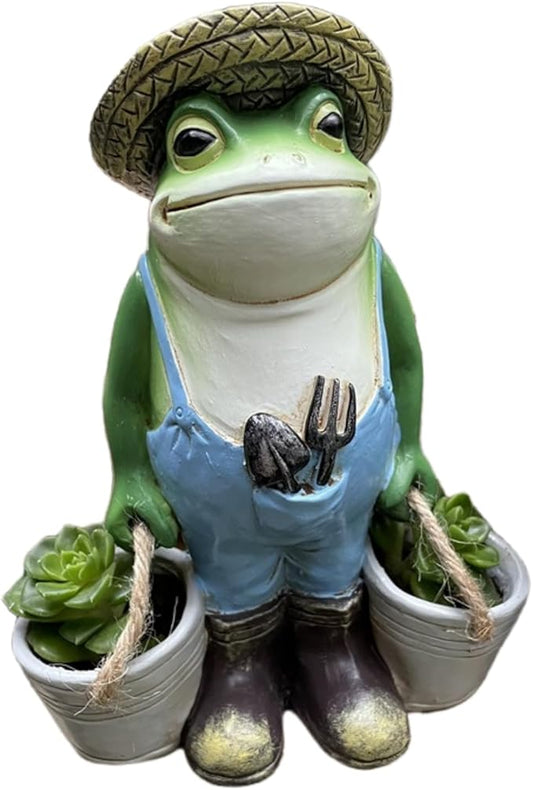 Frog Garden Decor, Frogs Garden Statue for Yard, Outdoor Statues for Garden，for Yard Art Lawn Ornaments Porch Patio Balcony Home House - Birthday Gifts for Grandma Mom Women and Housewarming GifT