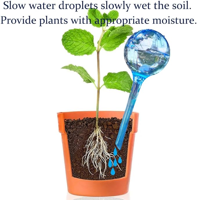 MOONSOUND Plant Self-Watering Bulbs, 10pcs Self Watering Planter Insert, Flower Automatic Watering Drip Irrigation Device, Indoor Outdoor Garden Self Waterer for Plant