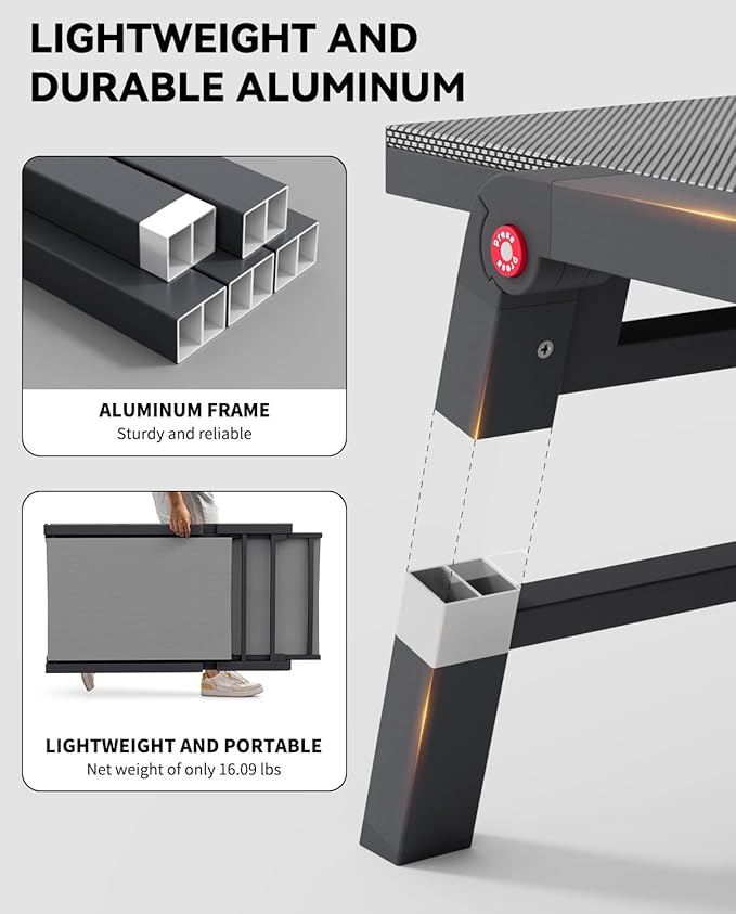 Aluminum Chaise Lounge Chair Outdoor, Foldable Patio Lounge Chair 2 Sets Assemble-Free, Pool Lounge Chairs with 5 Adjustable Backrest, Outdoor Lounge Chairs for Outside Poolside Beach Lawn Grey