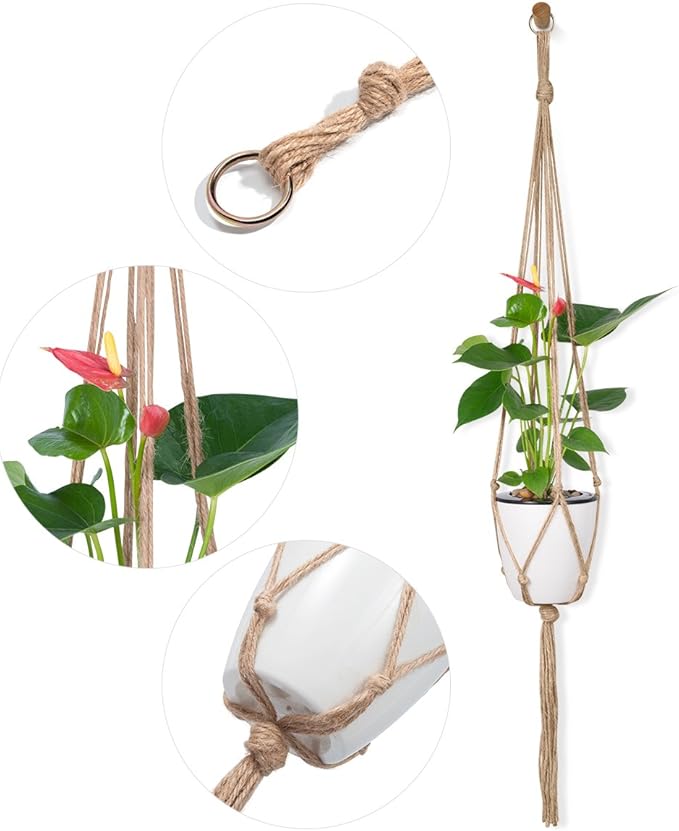Plant Hangers Indoor Macrame Hanging Planter Holder 6 Pack, 3 Sizes