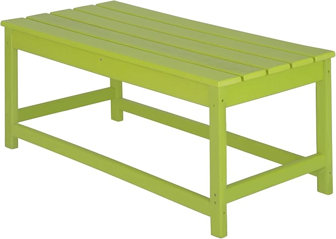 WO Home Furniture Adirondack Chairs Table Set of 3 PCS Outdoor Folding Chairs Coffee Table Weather/UV Resistant for Lawn, Garden, Bon Fire, Balcony (Lime)