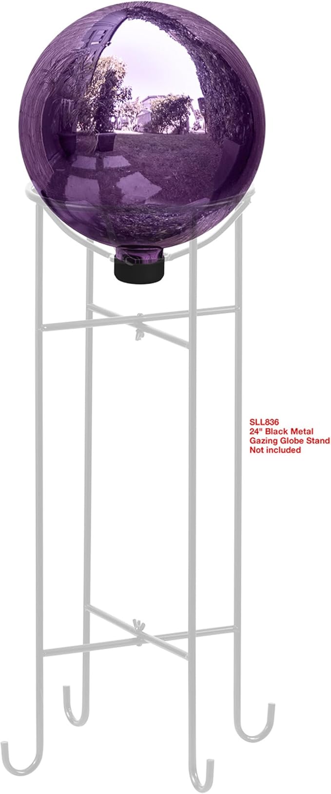 Alpine Corporation 10" Diameter Indoor/Outdoor Glass Gazing Globe Festive Yard Décor, Purple