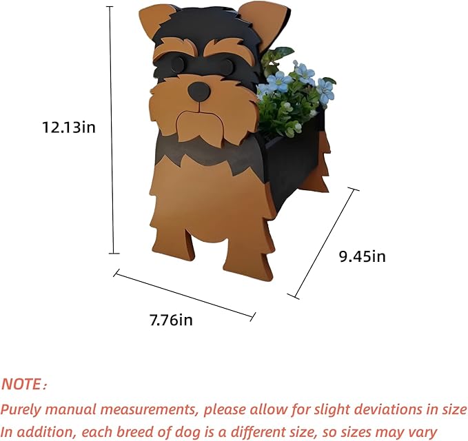 Yorkshire Dog Planter Plant Pots,Cute Garden Dog Flower Planter,Dog Planters Birthday Gifts for Women,Office,Indoor/Outdoor Decor(9.45 * 7.76 * 12.13in)