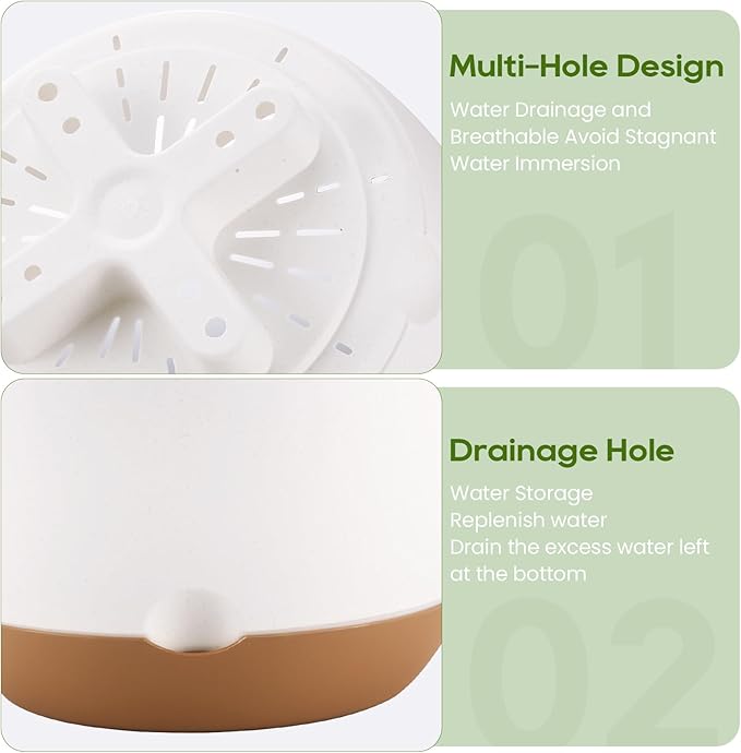 12/10/8 Inch Hanging Planter, Hanging Plastic Plant Self Watering Pot with Drainage Holes and Saucers, Hanging Baskets Flower Pots for Indoor Outdoor Garden Plants and Flowers,Set of 3-White