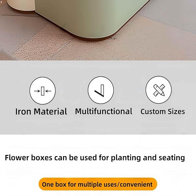 Outdoor Bench - Modern Outdoor Park Planter Bench Includes Luxurious and Simple Flower Box & Wooden Seating Area for Commercial Plaza,Food Court(47.24IN)