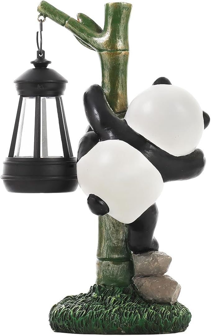 Solar Garden Decor Panda Gifts, Garden Yard Art Decor Panda Gifts for Women - Birthday Gifts for Panda Enthusiasts Grandma Mom Women ﻿