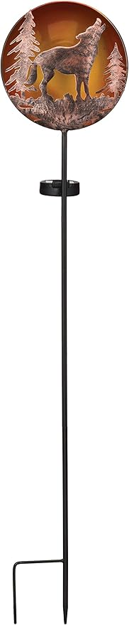 Regal Art & Gift Solar Stake Lights, Outdoor LED Powered Garden Stakes, Decorative Lawn Pathway Lights for Yard, Patio, and Garden – Waterproof Stake Light, Wolf