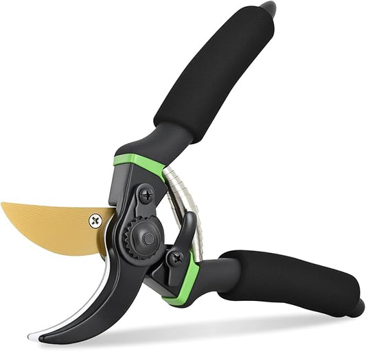 Yesker Pruning Shears for Gardening 8.5" Professional Bypass Garden Scissors Yard Clippers with Sharp SK5 Steel Blade Heavy Duty Hand Pruners for Branch Flower Plant Trimming Cutting Gardening Tools