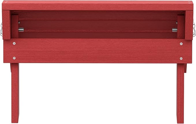 SERWALL Folding Adirondack Footrest, All Weather Adirondack Ottoman Without Assembly, Red
