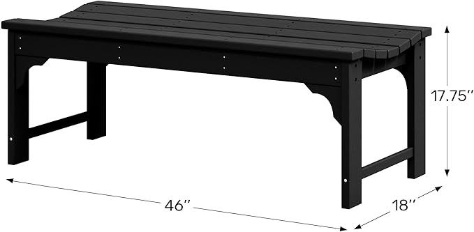 WestinTrends Malibu Outdoor Bench, All Weather Resistant Poly Lumber Backless Patio Garden Bench, Adirondack Curved Bench Seat for Comfort, Weatherwood