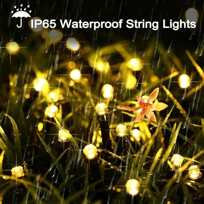 Solar Christmas Lights Outdoor, 98.4ft 300 LED Solar Fairy String Lights, 8 Modes Waterproof Christmas Lights for Garden, Patio, Bush, Home, Party, Wedding, Holiday, Tree Decorations (Warm White)