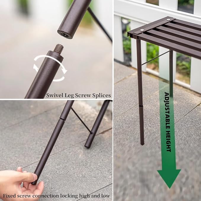 Metal Plant Stand, Rust-proof Aluminum Flower Pot Stand, Plants Display Stands Decoration Racks for Living Room Balconies and Gardens (120 Ebony)