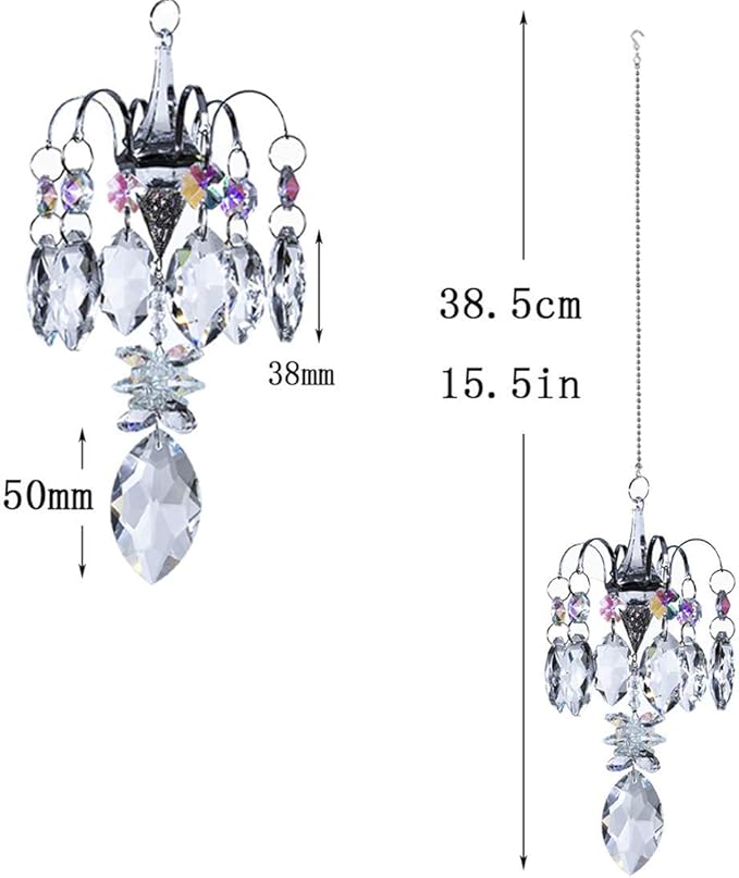 H&D HYALINE & DORA Crystals Horse Eye Prisms Suncatcher Hanging Ornament Rainbow Maker Hanger for Home,Garden Decoration