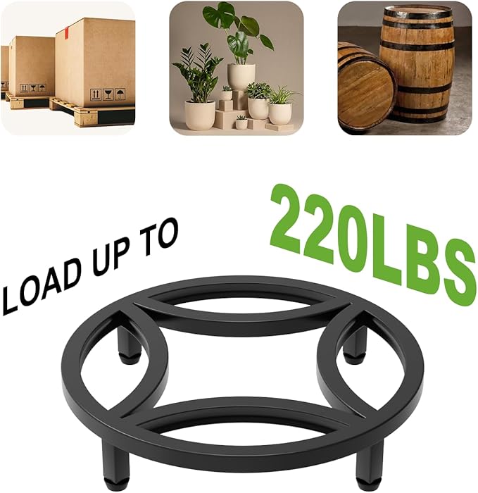 Zhongma 2 Pack 11.8" Sturdy Potted Plant Stand Flower Pot Holder Heavy Duty Construction, Low Plant Stand for Home Indoor and Outdoor, Sturdy plant riser and saucer without Installation Required