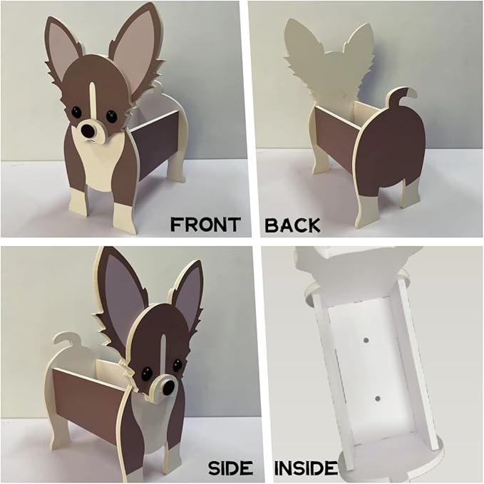 Border Collie Dog Planter Plant Pots,Cute Garden Dog Flower Planter,Dog Planters Birthday Gifts for Women,Office,Indoor/Outdoor Decor（9.45 * 5.94 * 13.39in）
