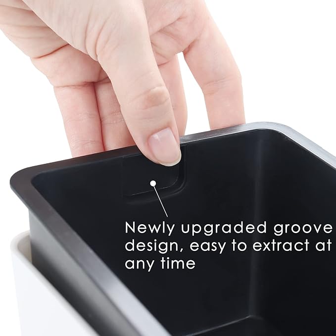 GardenBasix Elongated Self Watering Planter Pots 2-Pack Window Box 5.5 x 16 inch Indoor Home Garden Modern Decorative Planter Pot for All House Plants Flowers Herbs (White,2)