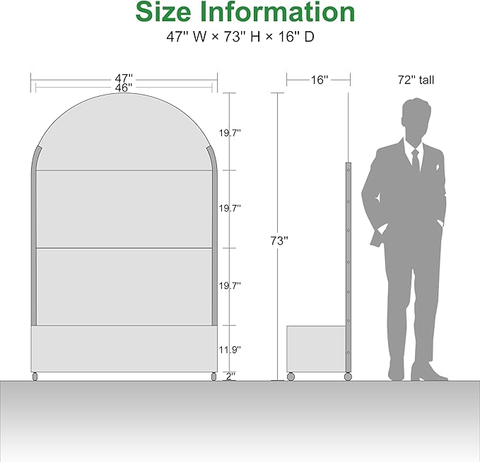 Casaphoria Metal Raised Garden Bed with Trellis and Wheels, 72"x47"x16" Arched Planter Box for Climbing Plants, Vegetables & Vines, Features Drainage Holes and Privacy Screen (Black-Brick)