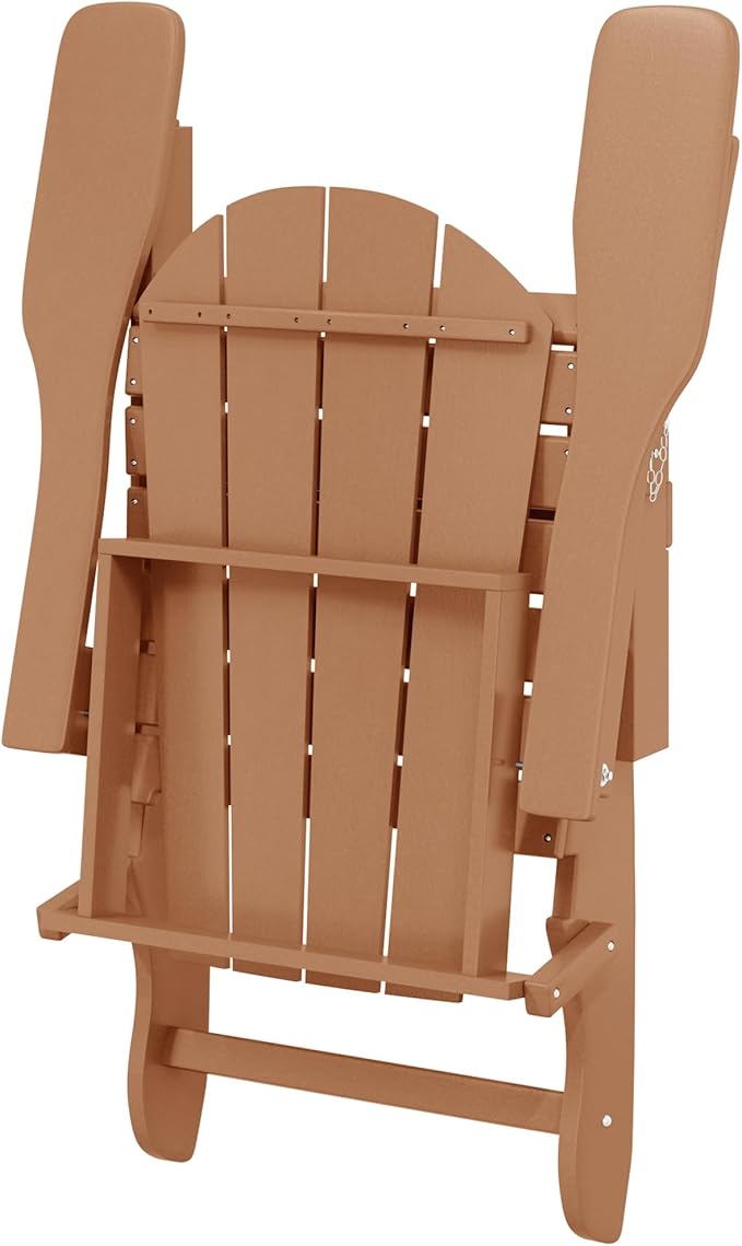 Westin Outdoors Laguna WO Home Furniture Adirondack Chair 2 PCS Set Outdoor Folding Patio Chair for Bon Fire Pit Garden Lawn Backyard Lounging Relaxing (Teak)