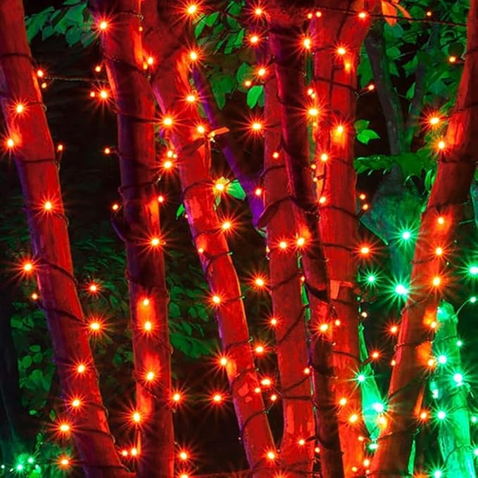 2 Pack Solar Christmas Lights, Total 400LED 144FT Solar String Lights Outdoor Waterproof, 8 Modes Christmas Light for Outside Xmas Tree Patio Yard Garden Festival Decorations