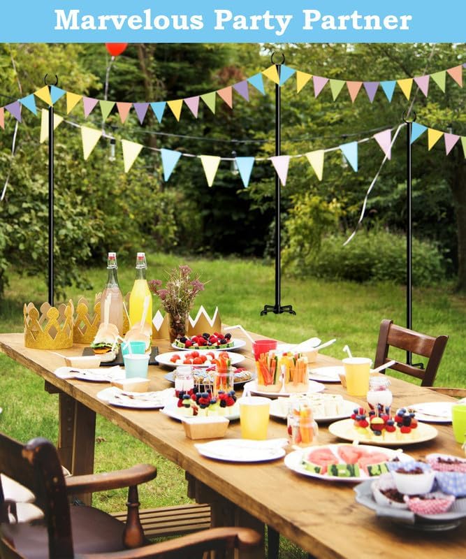 String Light Pole Stand for Outdoor String Lights Hanging, Use for Backyard, Garden, Patio, Party, Festival, Wedding, Picnic, 10FT, Matte, 2 Poles