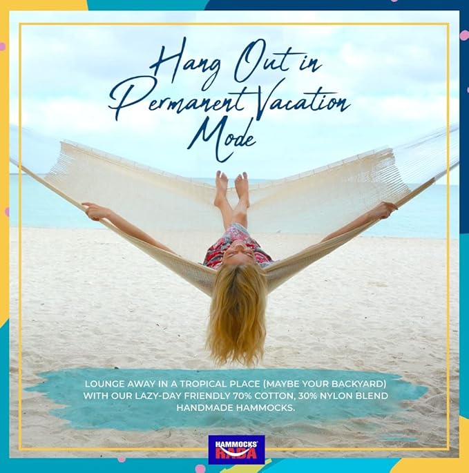 Handmade Hammocks - Hammocks Rada Handmade Yucatan Hammock - Artisan Crafted in Central America - Fits Most 12 Ft. - 13 Ft. Stands - Carries Up to 330 Lbs. - Single Size - Tequila