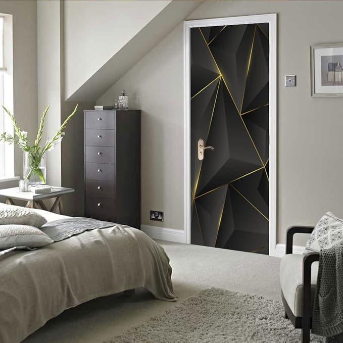 3D Peel and Stick Murals - Three-dimensional Wallpaper Self-adhesive Decals Removable PVC Waterproof Door Poster for Bedroom Living Room Wall Decoration 31.5 x 78.7 inch