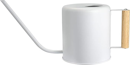 1.5 Liter Watering Can for Indoor Plants, House Plants, Flower Watering, Outdoor Plants - Small Metal Watering Can with Long Spout (White)