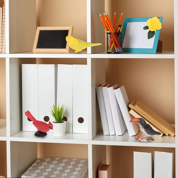 30 Pieces Realistic Bird Animals Figurines Mini Bird Animal Figures Model Cake Toppers Plastic Bird Figures Toy Simulated Toucan Ostrich Owl Flamingo Parrot Etc. Bird Figurines Garden Plant Ornaments