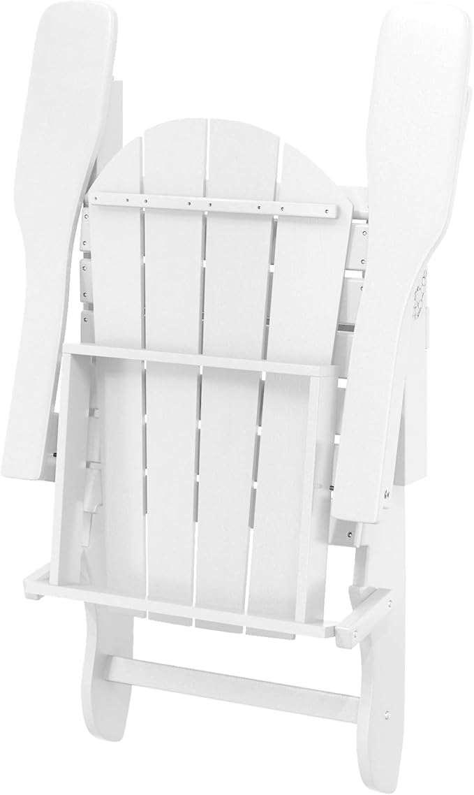 Westin Outdoors Laguna WO Home Outdoor Adirondack Folding Chair Lounger Seat Traditional Retro Home Furniture for Beach, Balcony, Backyard, Lawn, Patio, Pool, Deck, Garden (White)
