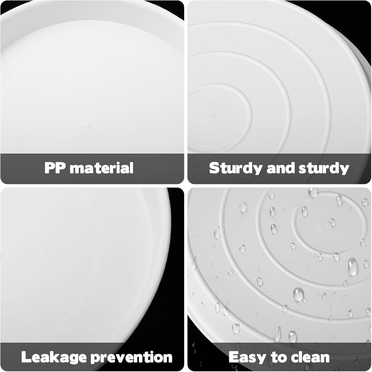 2 Size Round Stepping Stone Molds, 6 Pcs 10''/ 11.2'' Reusable Concrete Mold for Garden Stepping Stones Large Tray for Concrete and Stained Glass for Garden Walk Way White