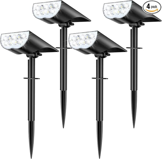 BAXIA TECHNOLOGY Solar Spot Lights Outdoor Waterproof, 3 Lighting Modes Solar Spotlights, Dusk to Dawn Spot Light for Yard Pathway Landscape Driveway, Warm White, 6 Pack