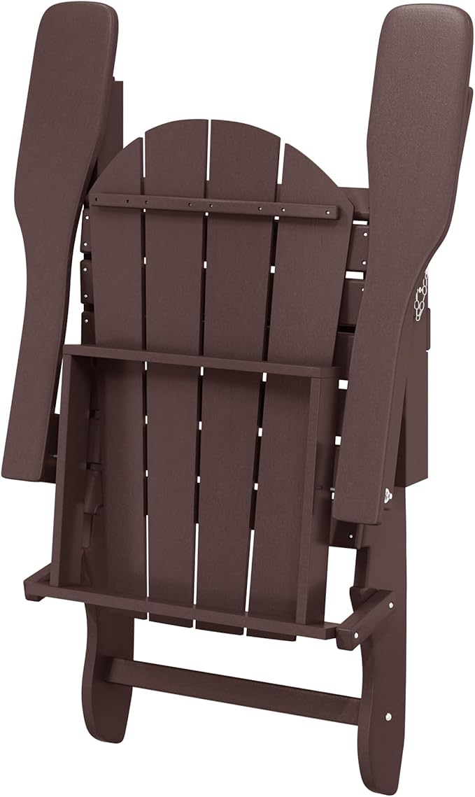 Westin Outdoors Laguna WO Home Outdoor Adirondack Folding Chair Lounger Seat Traditional Retro Home Furniture for Beach, Balcony, Backyard, Lawn, Patio, Pool, Deck, Garden (Dark Brown)