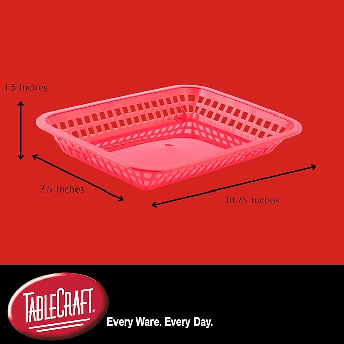 TableCraft Products C1079R Cash and Carry Large Grande Basket, Red (Pack of 12)