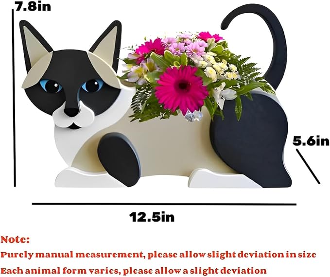 Siamese Cat Planter Plant Pots,Cute Garden Dog Flower Planter,Dog Planters Birthday Gifts for Women,Office,Indoor/Outdoor Decor(12.5 * 5.6 * 7.8in)